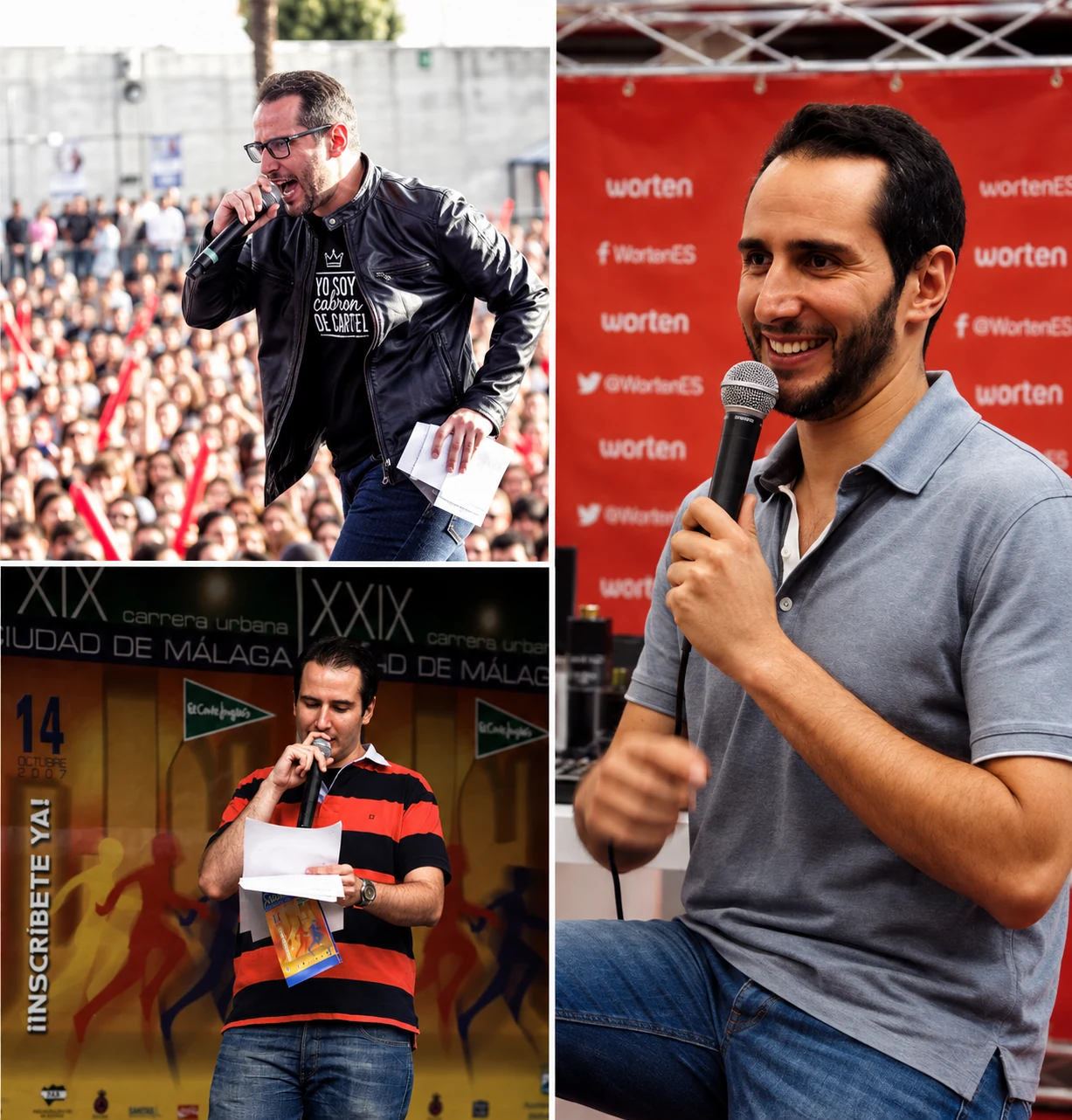 Collage de Daniel Domínguez en presentaciones y eventos de marca